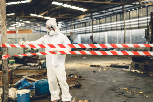 Professional Sewage Cleanup technician working in Westerville, NE